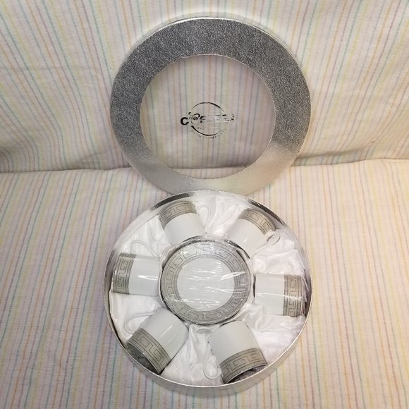 NIOB Aramco Imports Fine Porcelain Coffee Espresso Saucer Demitasse Cup Mug Set - Picture 1 of 7